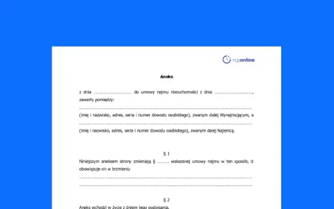 Aneks do umowy najmu nieruchomości. Wzór dokumentu, który może być użyty jako wypowiedzenie umowy najmu przez wynajmującego.