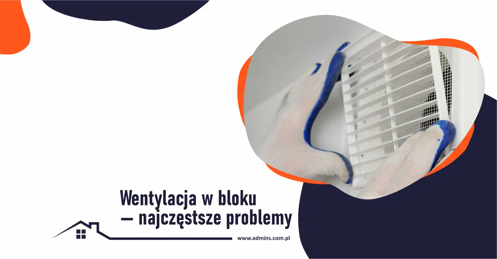Ręce w rękawiczkach montują kratkę wentylacyjną. Problemy z wentylacją w bloku 4 piętrowym?